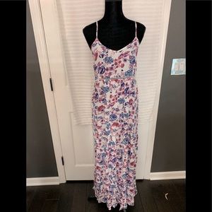 Pink Rose Floral Maxi Dress